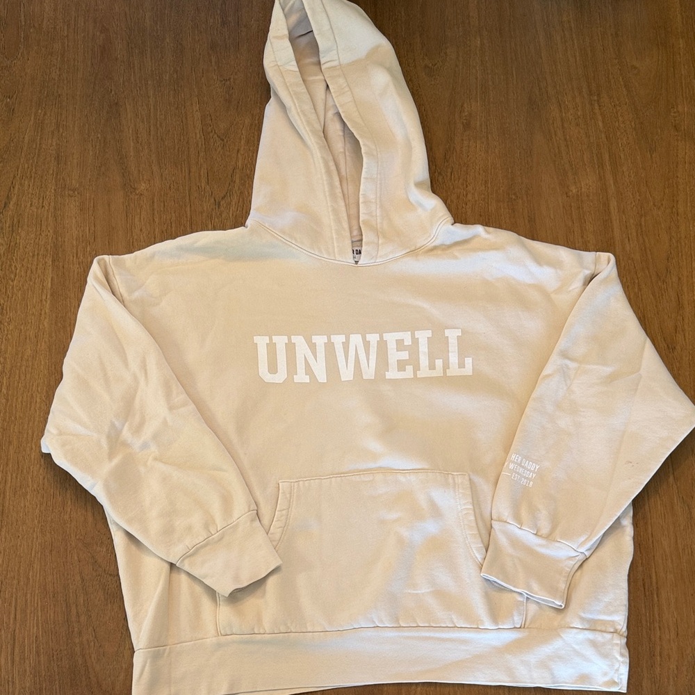 Call Her Daddy Size Small Beige Unwell Hoodie